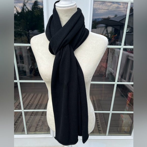 Black Cashmere Scarf 88” by 13” - Picture 1 of 6